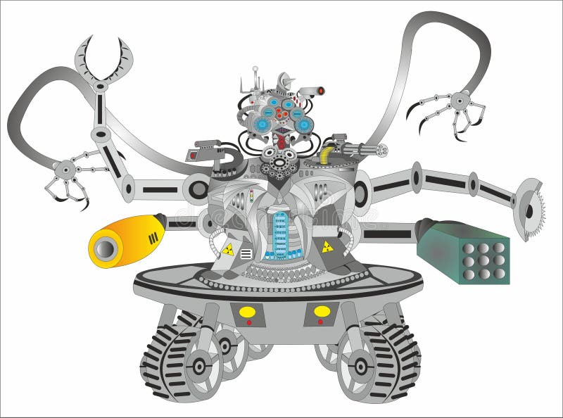 Zukunftsromane Cyborg-Roboter stock abbildung