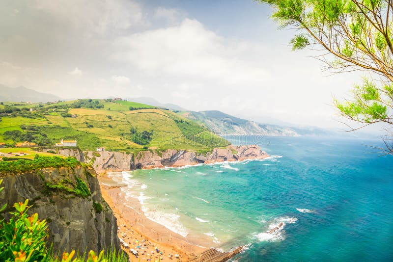 Zumaia-Küste, Pais Vasco Spain lizenzfreies stockfoto Zumaia-Küste, Pais Vasco Spain lizenzfreies stockfoto