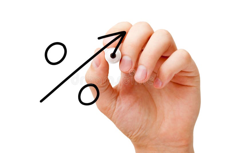 Zunehmendes Prozentsatz-Zeichen-Pfeil-Konzept lizenzfreies stockbild Zunehmendes Prozentsatz-Zeichen-Pfeil-Konzept lizenzfreies stockbild