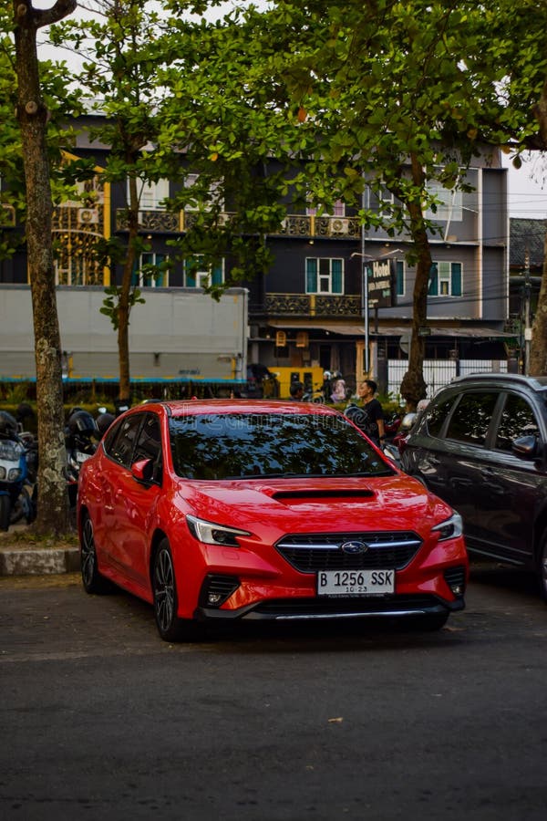 Yogyakarta Indonesia October 22 2023 station wagon version of current subaru wrx. Powered by 2.4 L FA24F turbo H4 produced 256 horsepower and sent to all wheel drive. Yogyakarta Indonesia October 22 2023 station wagon version of current subaru wrx. Powered by 2.4 L FA24F turbo H4 produced 256 horsepower and sent to all wheel drive