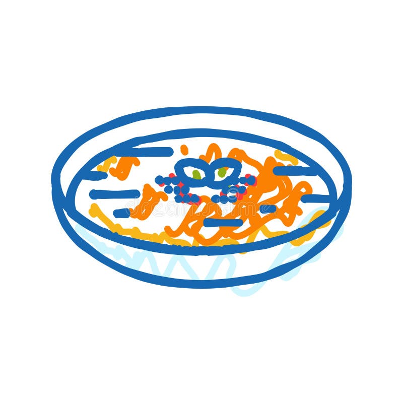 Zuppa di ezogelin zuppa turca di cucina icona a forma di scarabocchio royalty illustrazione gratis