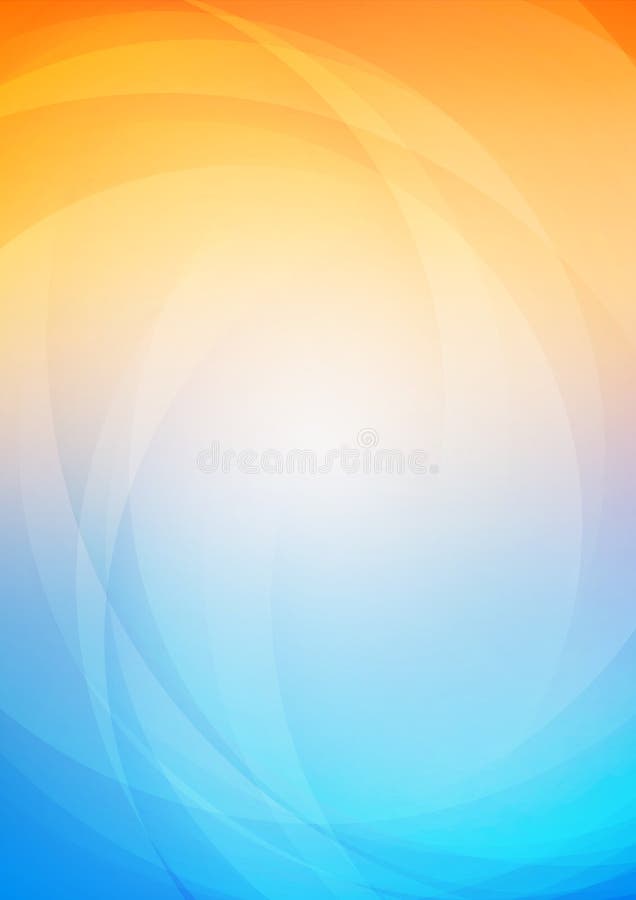 Zusammenfassung gekurvt mit orange blauem Hintergrund lizenzfreie abbildung