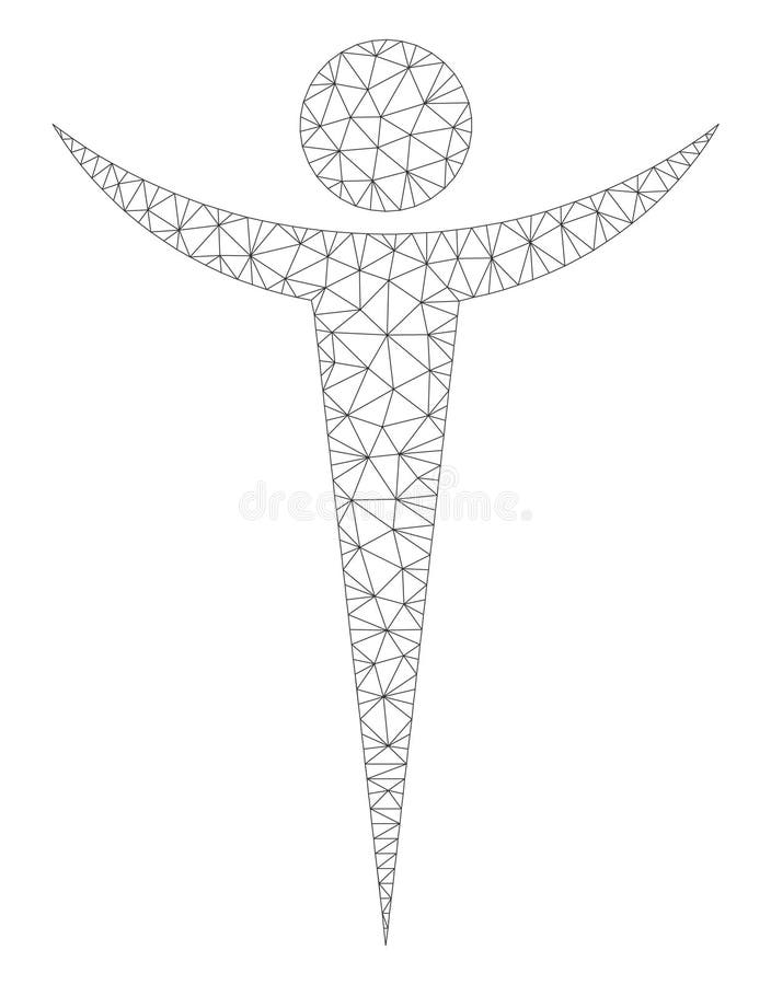 Zusammenfassungs-Mann-polygonaler Rahmen-Vektor Mesh Illustration vektor abbildung Zusammenfassungs-Mann-polygonaler Rahmen-Vektor Mesh Illustration vektor abbildung