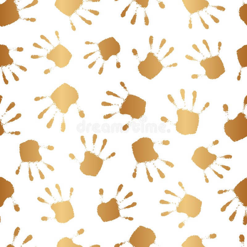 Zusammenfassungsgoldnahtloses Muster. goldenes Handschrift. Bei wiederholter glücklicher Handdruck. witziger Hintergrund für Entwu stock abbildung