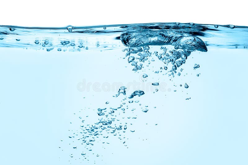 Zuurstofbellen. Gezond, fris water royalty-vrije stock afbeelding