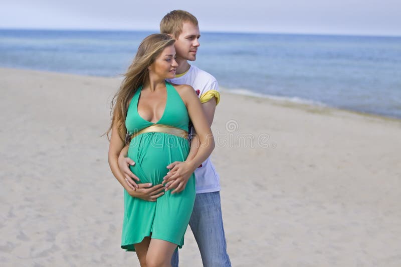 Pregnant couple spending time together full term. Pregnant couple spending time together full term