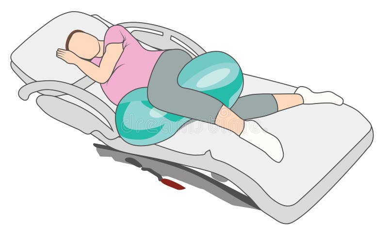 Zwangere vrouw in de positie van de Zwangerschapsarbeid met pindabal vector illustratie Zwangere vrouw in de positie van de Zwangerschapsarbeid met pindabal vector illustratie