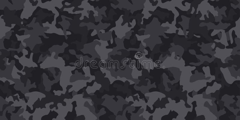 Zwart camouflage patroon naadloze vectorachtergrond. camo-herhaalde afdrukken.