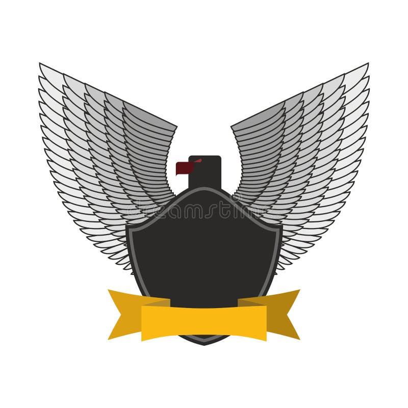 Zwart Eagle met witte vleugels Embleem of embleem de militairen van FO vector illustratie Zwart Eagle met witte vleugels Embleem of embleem de militairen van FO vector illustratie