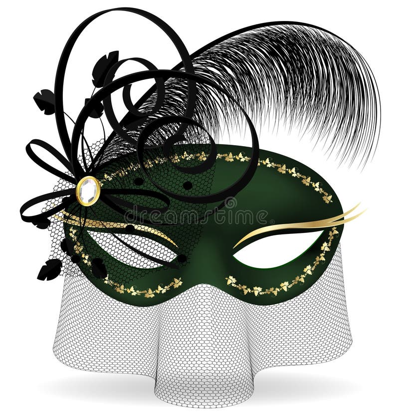 zwart-groene half-mask stock illustratie zwart-groene half-mask stock illustratie