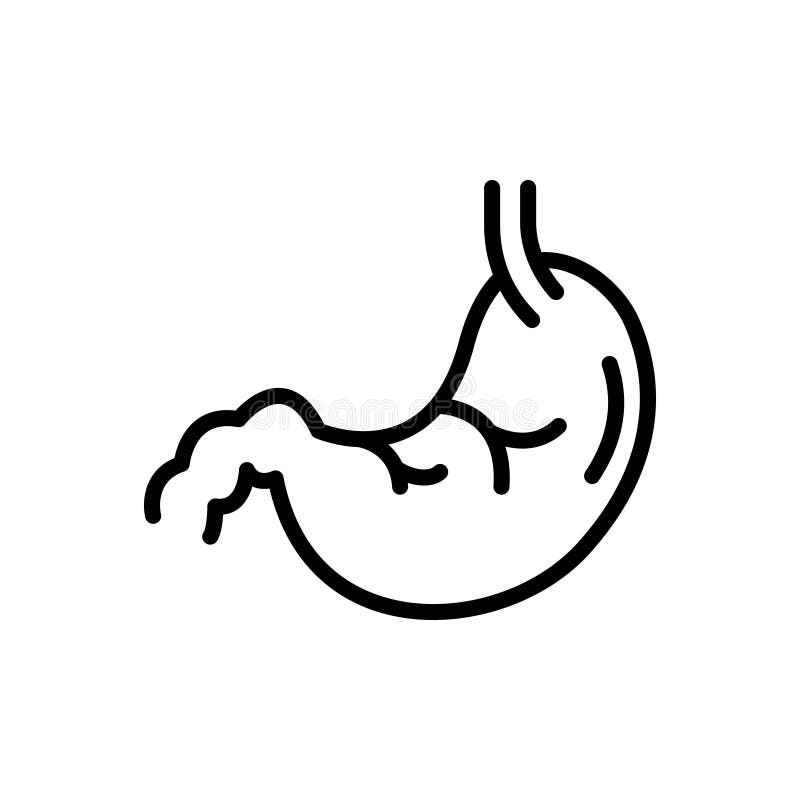 Zwart lijnpictogram voor Maag, darm en antonmy stock illustratie Zwart lijnpictogram voor Maag, darm en antonmy stock illustratie