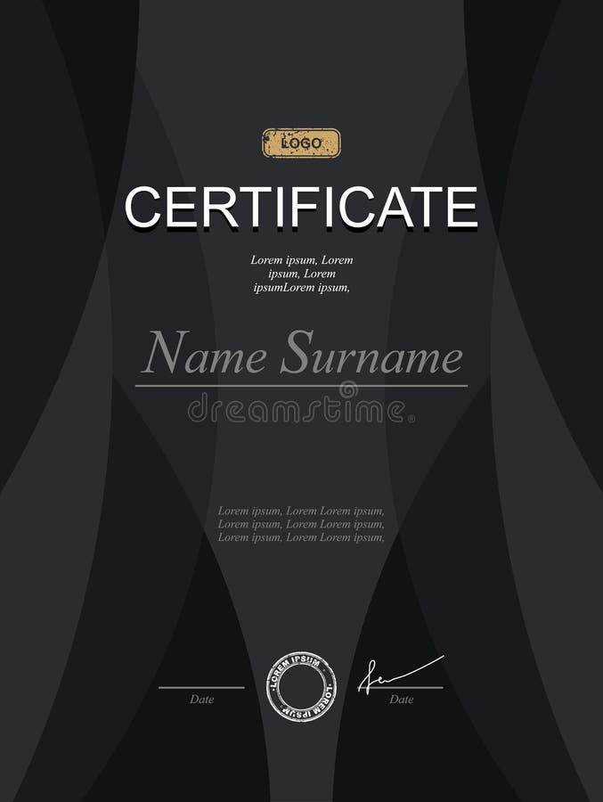 Zwart modieus certificaat Malplaatje voor diploma Strikte modernis royalty-vrije illustratie Zwart modieus certificaat Malplaatje voor diploma Strikte modernis royalty-vrije illustratie