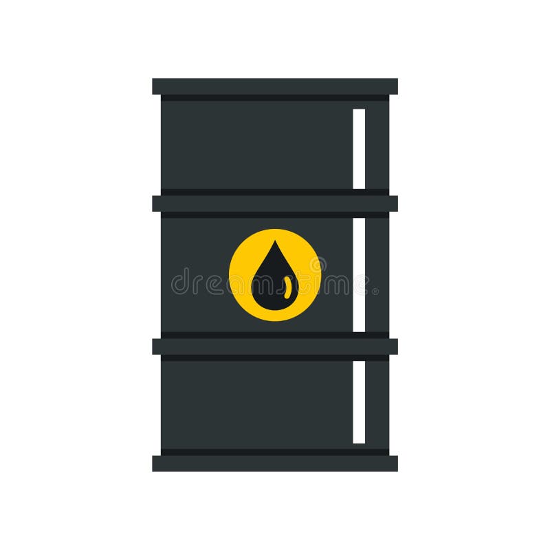 Zwart olievatpictogram, vlakke stijl stock illustratie Zwart olievatpictogram, vlakke stijl stock illustratie