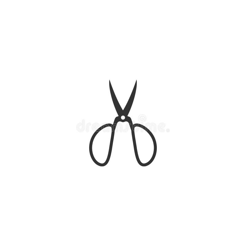 Zwart open die retro schaarpictogram op wit wordt ge?soleerd Besnoeiingsteken royalty-vrije illustratie Zwart open die retro schaarpictogram op wit wordt ge?soleerd Besnoeiingsteken royalty-vrije illustratie