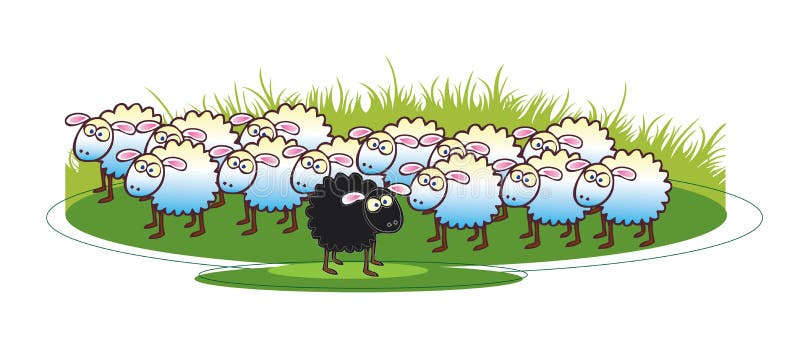 Zwart schapen vector illustratie Zwart schapen vector illustratie