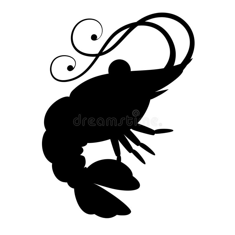 Zwart silhouet Leuke garnalen Ontwerp van het beeldverhaal het dierlijke karakter Zwemmende schaaldieren Vlakke die Illustratie o stock illustratie Zwart silhouet Leuke garnalen Ontwerp van het beeldverhaal het dierlijke karakter Zwemmende schaaldieren Vlakke die Illustratie o stock illustratie