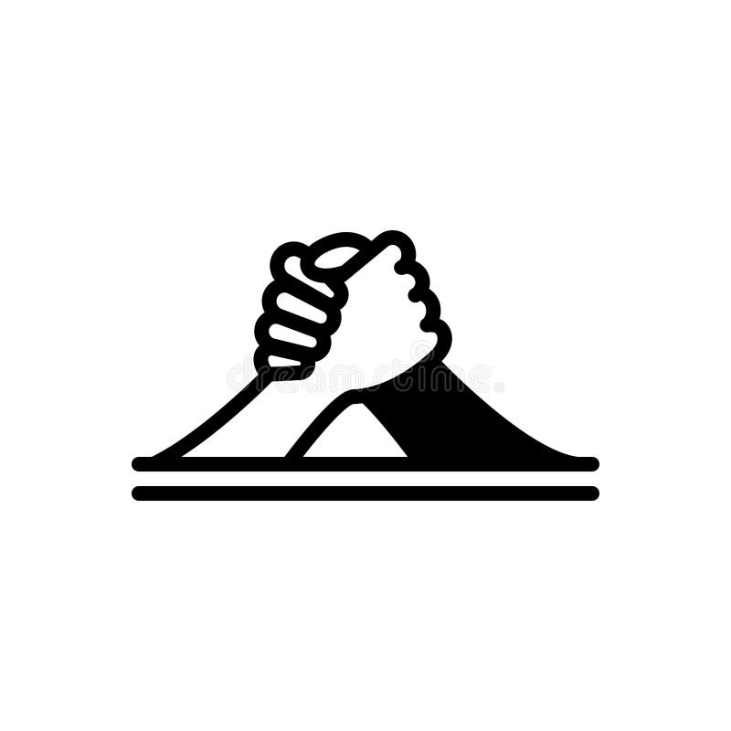 Zwart stevig pictogram voor de Wapen het Worstelen, uitdaging en concurrentie royalty-vrije illustratie Zwart stevig pictogram voor de Wapen het Worstelen, uitdaging en concurrentie royalty-vrije illustratie
