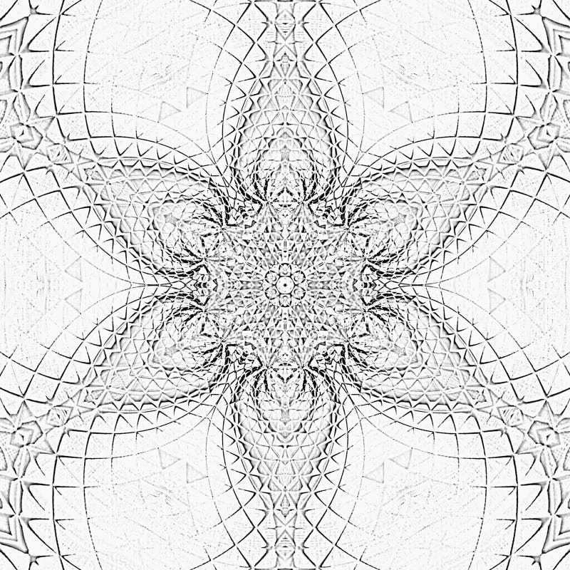 Zwart-wit abstracte arabesquebloem van tegelmandala royalty-vrije illustratie Zwart-wit abstracte arabesquebloem van tegelmandala royalty-vrije illustratie