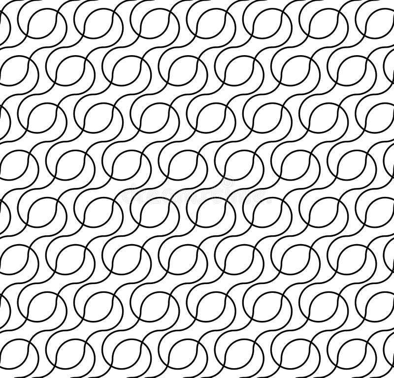 Zwart-wit geometrisch naadloos patroon met golflijn, samenvatting stock illustratie Zwart-wit geometrisch naadloos patroon met golflijn, samenvatting stock illustratie