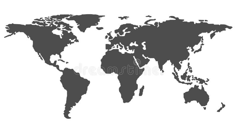 Zwart-wit het Overzicht van de wereldkaart stock illustratie Zwart-wit het Overzicht van de wereldkaart stock illustratie