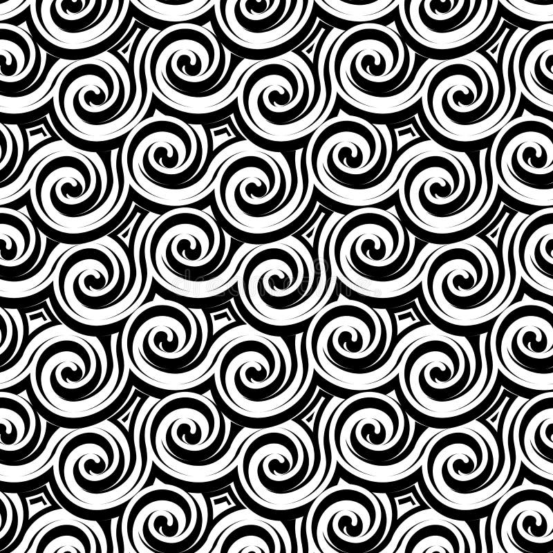 Black and white curls, wavy carving texture, abstract seamless pattern. Black and white curls, wavy carving texture, abstract seamless pattern