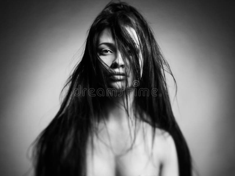 Het portret van de kunst van een mooie jonge dame stock foto's Het portret van de kunst van een mooie jonge dame stock foto's