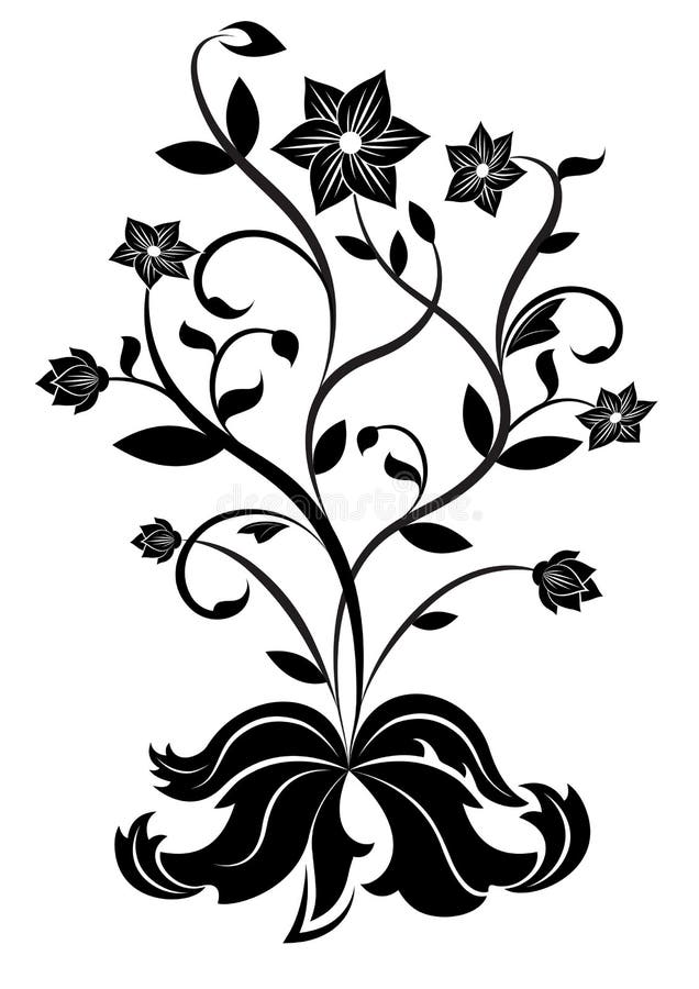 Zwart-witte bloem royalty-vrije illustratie Zwart-witte bloem royalty-vrije illustratie
