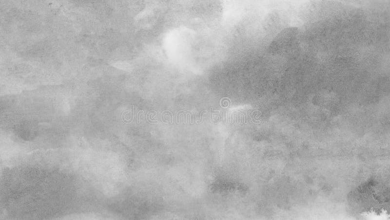 Zwart-witte schaduwen waterkleurachtergrond Abstract grijs inkteffect waterkleurillustratie