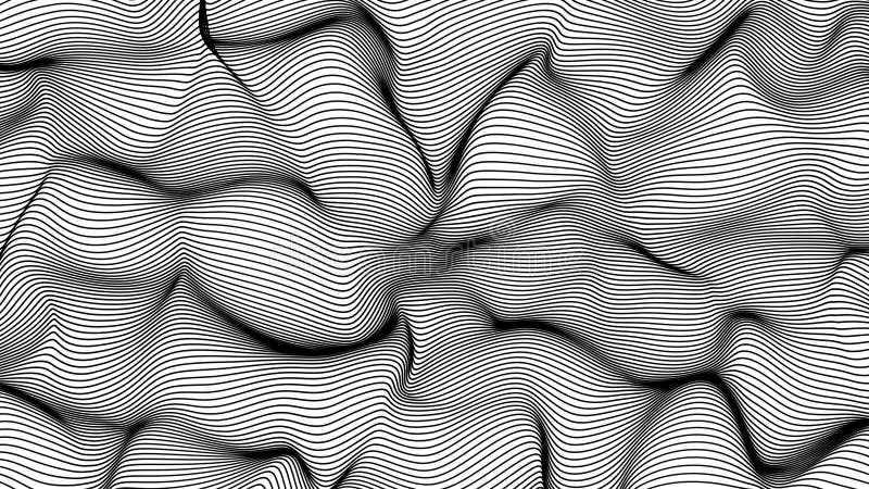 Zwarte abstracte golven op witte die achtergrond - vorm van lijnen wordt gemaakt stock illustratie Zwarte abstracte golven op witte die achtergrond - vorm van lijnen wordt gemaakt stock illustratie