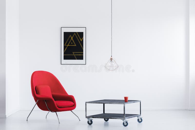 Zwart poster in wit appartement stock afbeelding