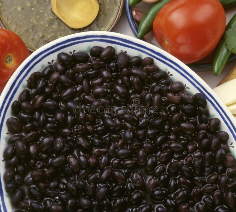 Zwarte bonen stock foto's