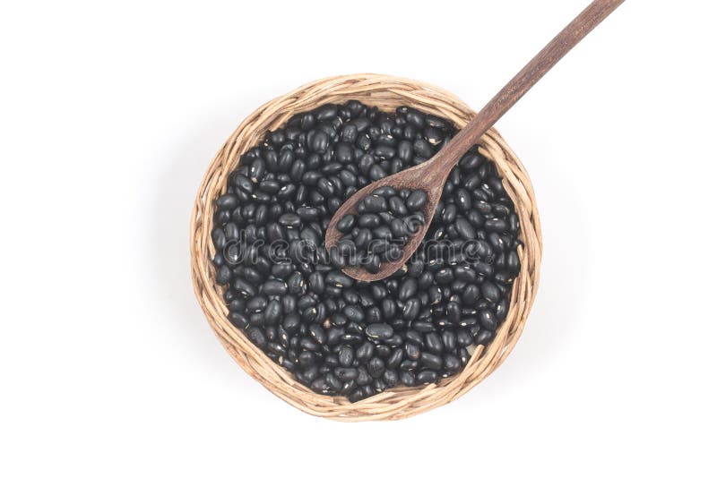 Zwarte bonen in een kom stock foto's
