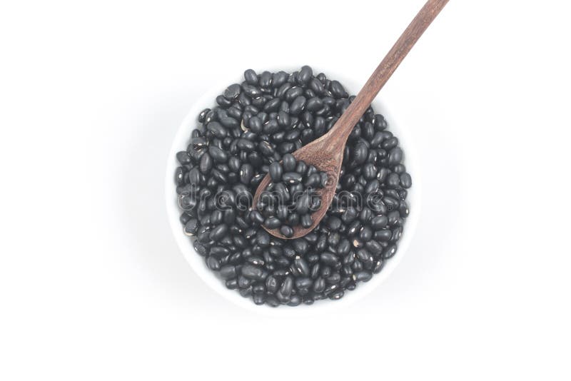 Zwarte bonen in een kom royalty-vrije stock foto's