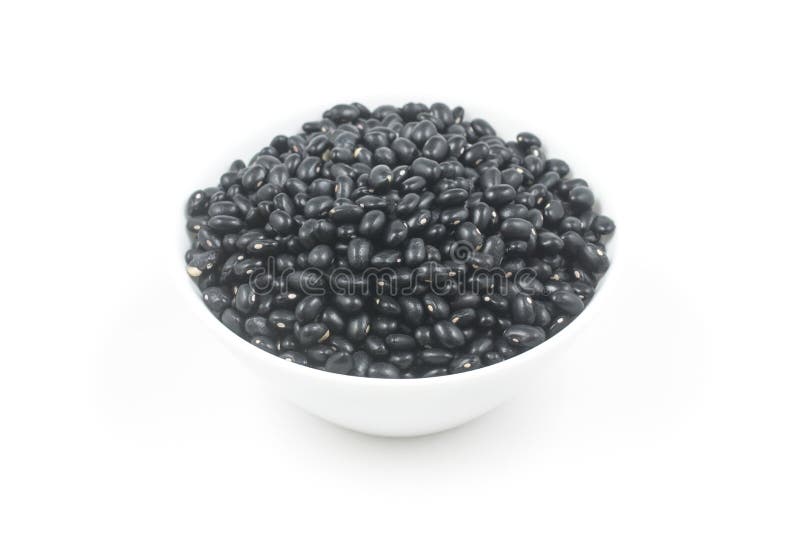 Zwarte bonen in een kom royalty-vrije stock afbeelding