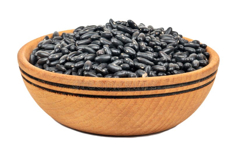Zwarte bonen in kom stock foto