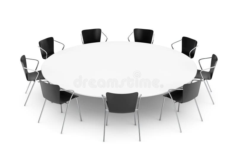 Zwarte Bureaustoelen en Conferentierondetafel royalty-vrije illustratie Zwarte Bureaustoelen en Conferentierondetafel royalty-vrije illustratie