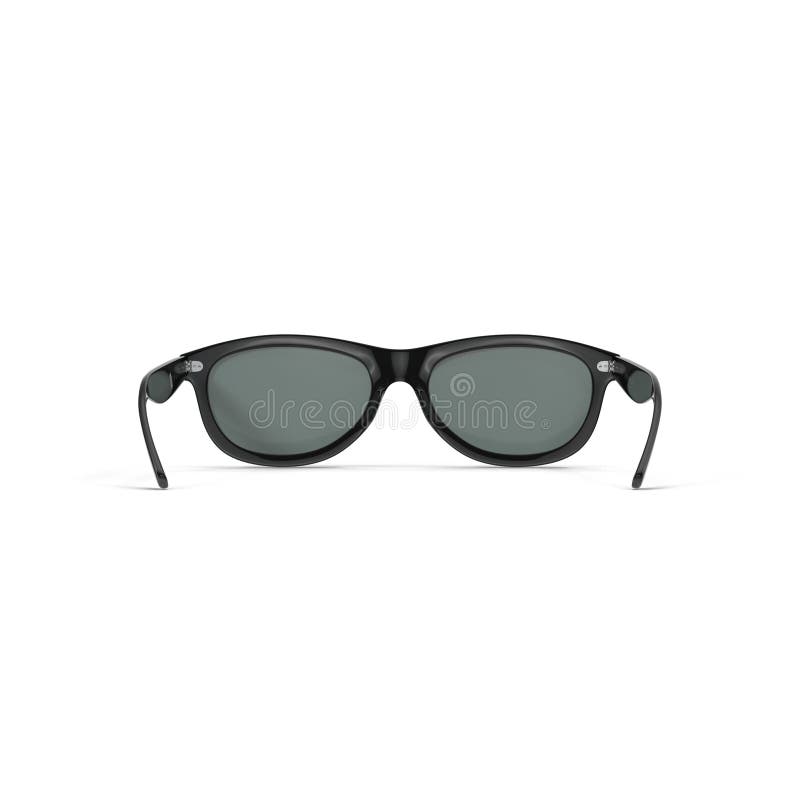 Zwarte die zonglazen over het wit worden geïsoleerd Front View 3D Illustratie stock illustratie Zwarte die zonglazen over het wit worden geïsoleerd Front View 3D Illustratie stock illustratie