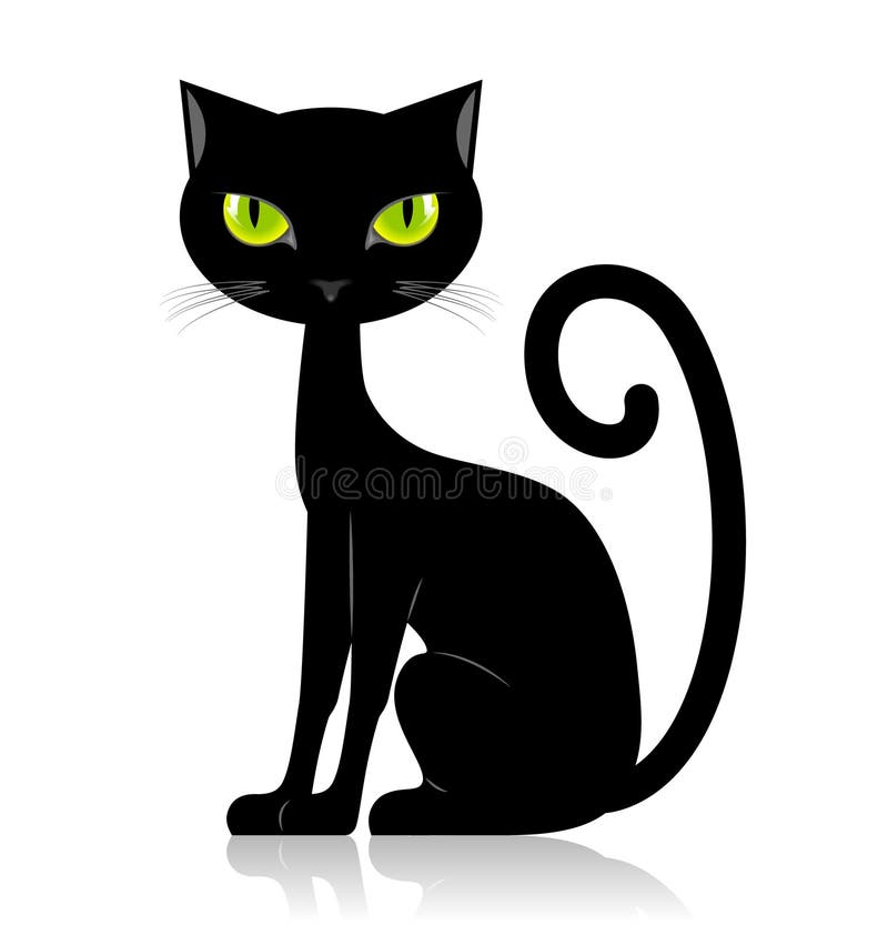 Zwarte kat royalty-vrije illustratie Zwarte kat royalty-vrije illustratie