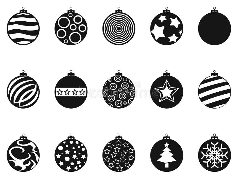 Zwarte Kerstmisbal, geplaatste de pictogrammen van de Kerstmissnuisterij