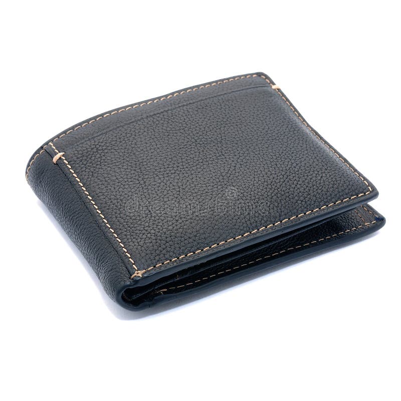 Zwarte leren portemonnee royalty-vrije stock foto's