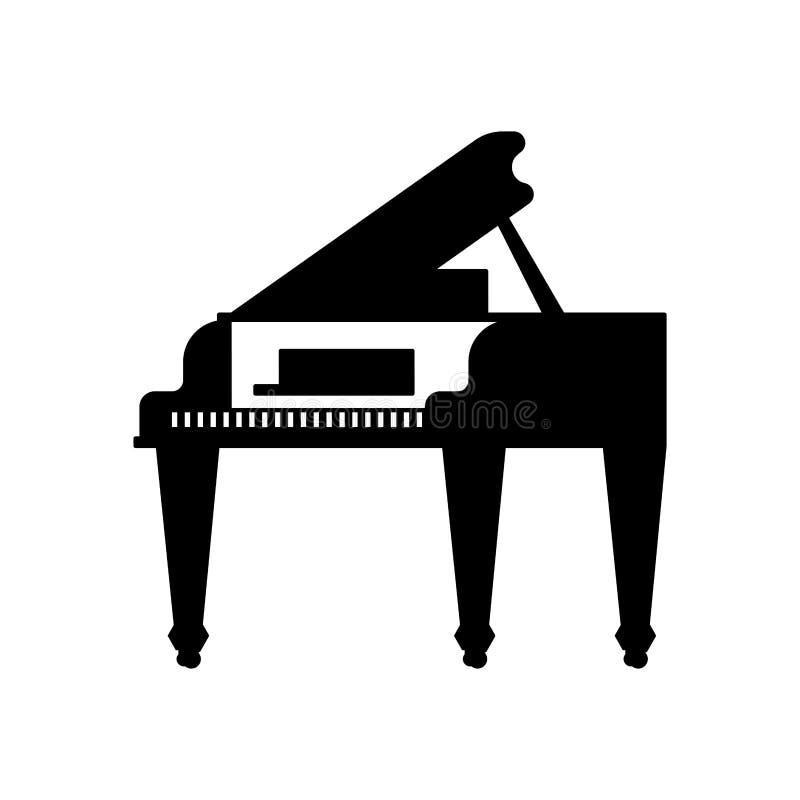 Icon grand piano black Template. Musical instrument Vector illustration. Icon grand piano black Template. Musical instrument Vector illustration.