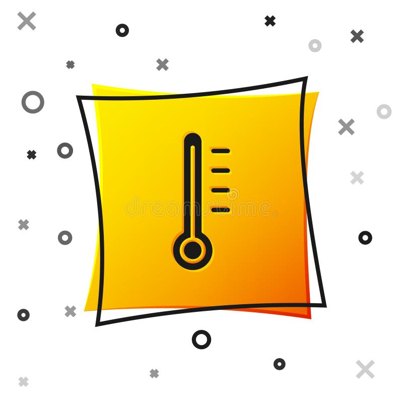 Zwarte meteorologische thermometer met meetpictogram geïsoleerd op witte achtergrond. thermometer-apparatuur die heet of koud is