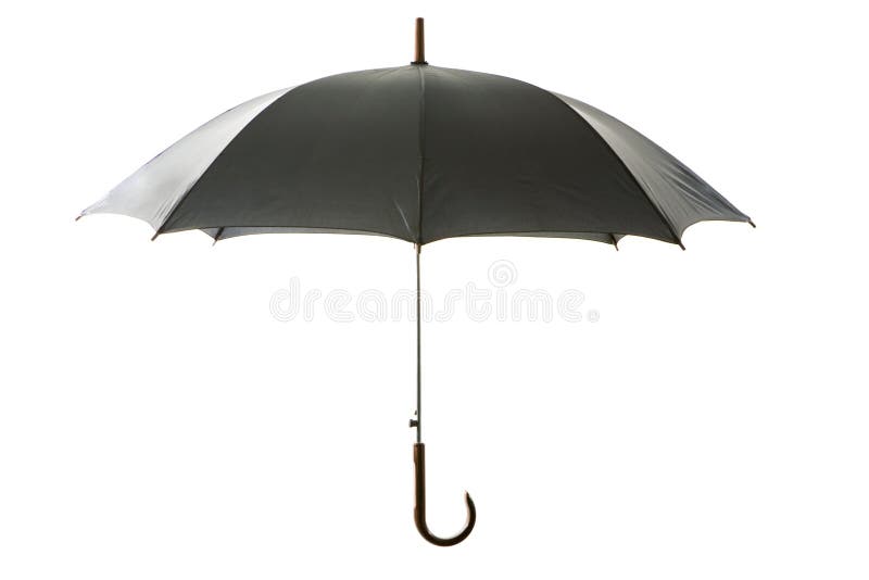 Image of simple black umbrella over white background. Image of simple black umbrella over white background