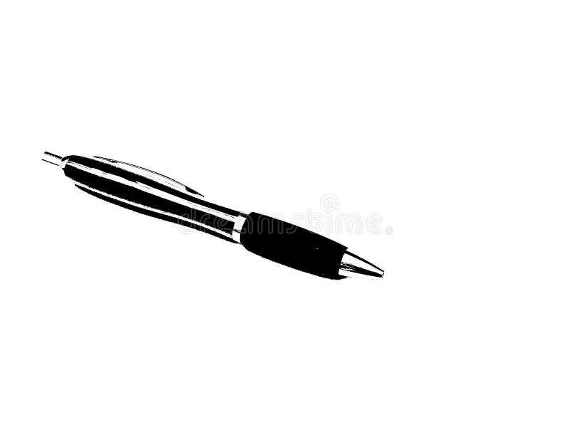 Zwarte Pen op Wit stock fotografie Zwarte Pen op Wit stock fotografie