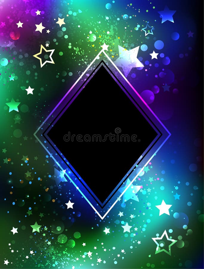 Zwarte ruit met noordelijke lichten vector illustratie Zwarte ruit met noordelijke lichten vector illustratie
