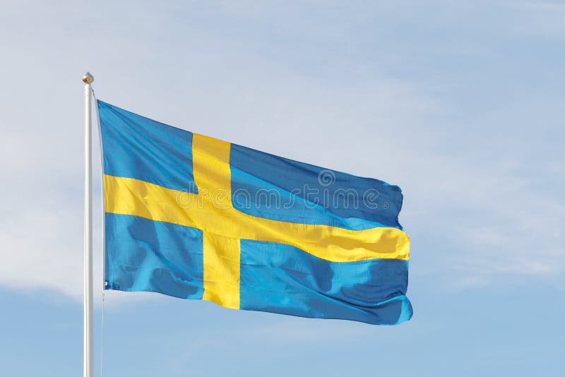 Minst val geest Zweedse Vlag, Blauw En Een Geel Kruis Stock Foto - Image of skandinavisch,  patriottisme: 55425354
