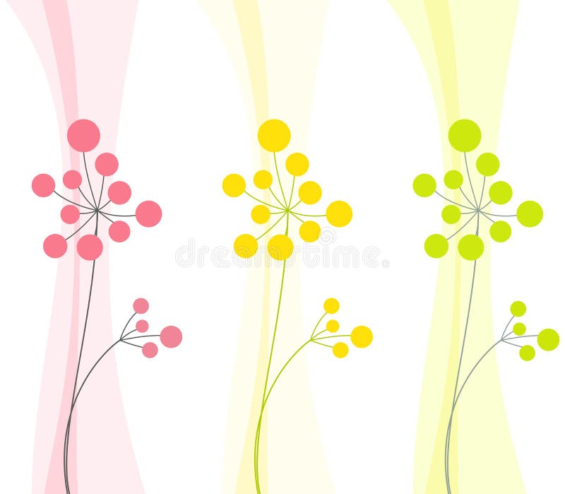 Zwei abstrakte Blumen in drei Farben vektor abbildung Zwei abstrakte Blumen in drei Farben vektor abbildung