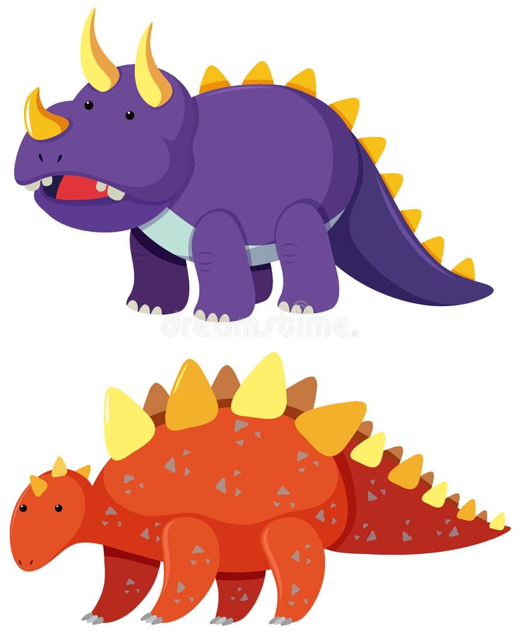 Zwei Arten Dinosaurier auf weißem Hintergrund stock abbildung Zwei Arten Dinosaurier auf weißem Hintergrund stock abbildung