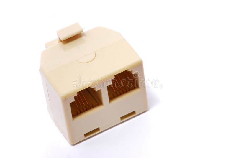 Zwei in einem Telefonleitungsadapter lizenzfreie stockfotos Zwei in einem Telefonleitungsadapter lizenzfreie stockfotos