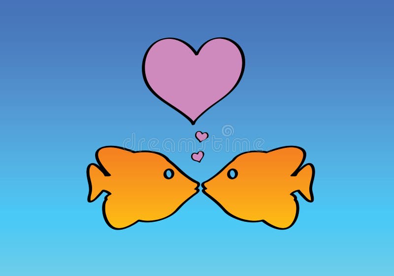 Zwei Fische in der Liebe lizenzfreie abbildung Zwei Fische in der Liebe lizenzfreie abbildung